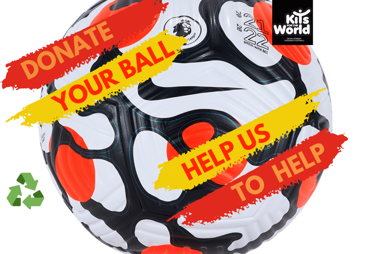Donated football balls to kits for the world