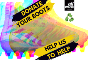 Donated football boots to kits for the world