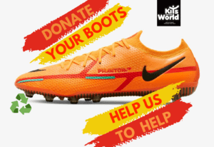 Donated football boots to kits for the world